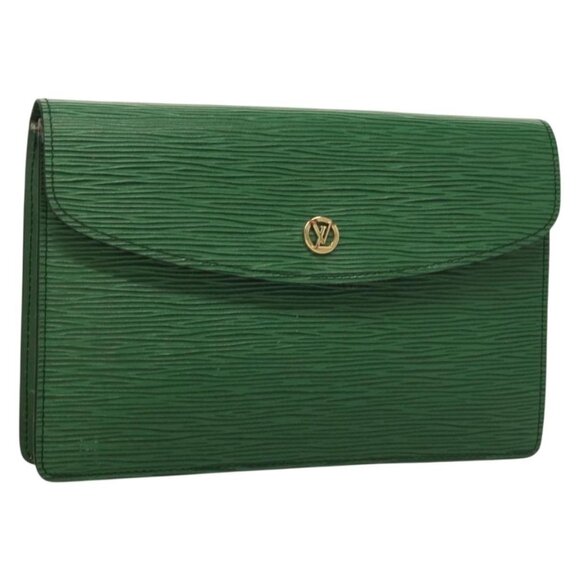 LOUIS VUITTON Epi Montaigne 23 Clutch Bag Green M52664 LV Auth 135445 - Picture 1 of 16